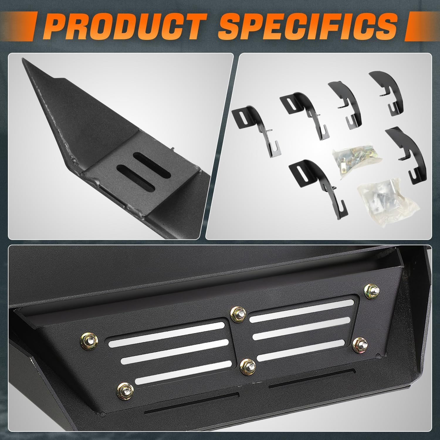 3 in. OD Aluminum Drop Step Nerf Bars Compatible with 15-20 Chevy/GMC Colorado Canyon Extended Cab CAAP-STEPS016-G222