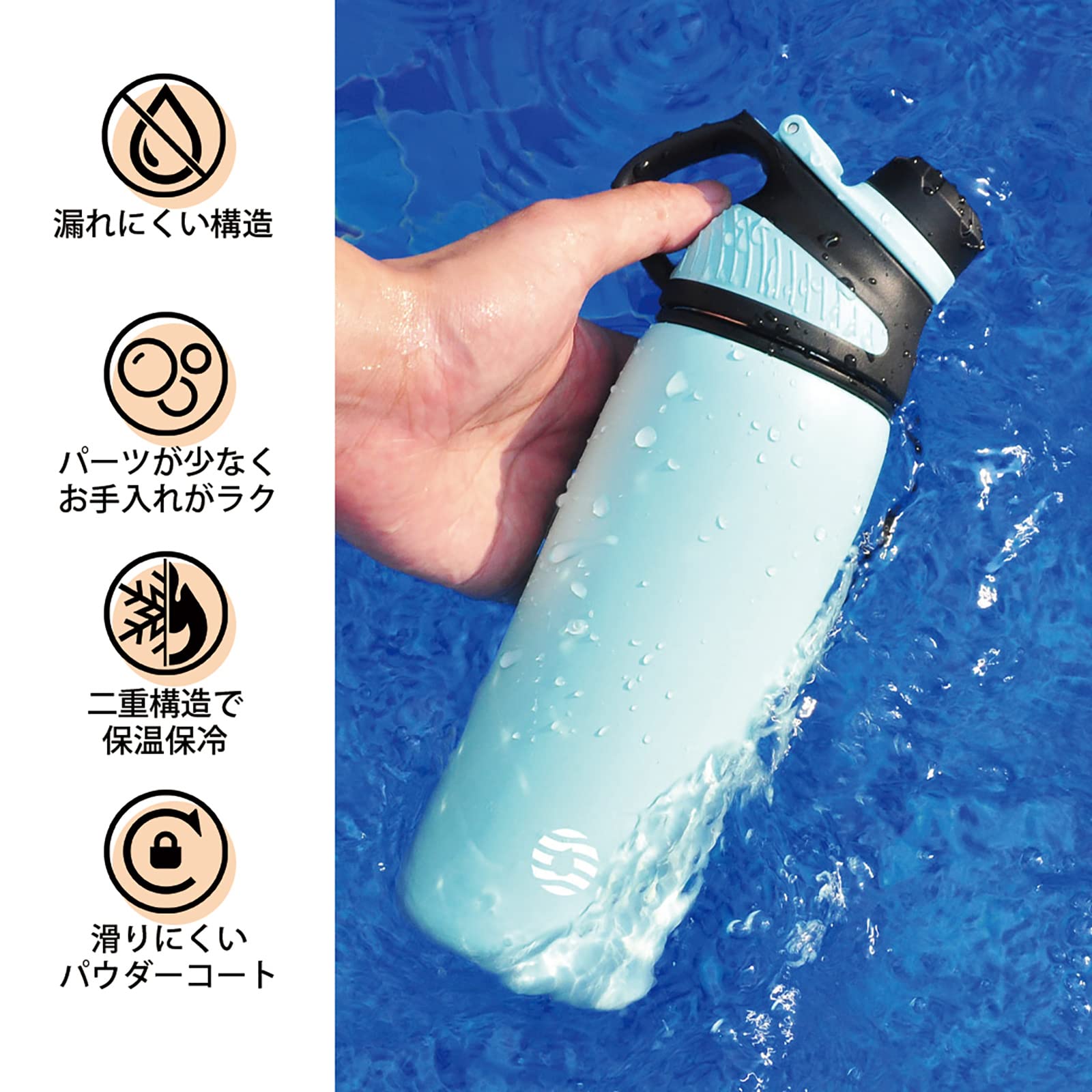 Amazon | FJbottle 水筒 1000ml 真空断熱 スポーツボトル 保温