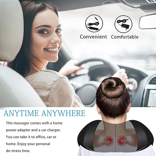 Miniatura 6 de VIKTOR JURGEN Regalos de Navidad para mujeres y hombres, masajeador Shiatsu de cuello y hombros con calor profundo de tejido para amasamiento