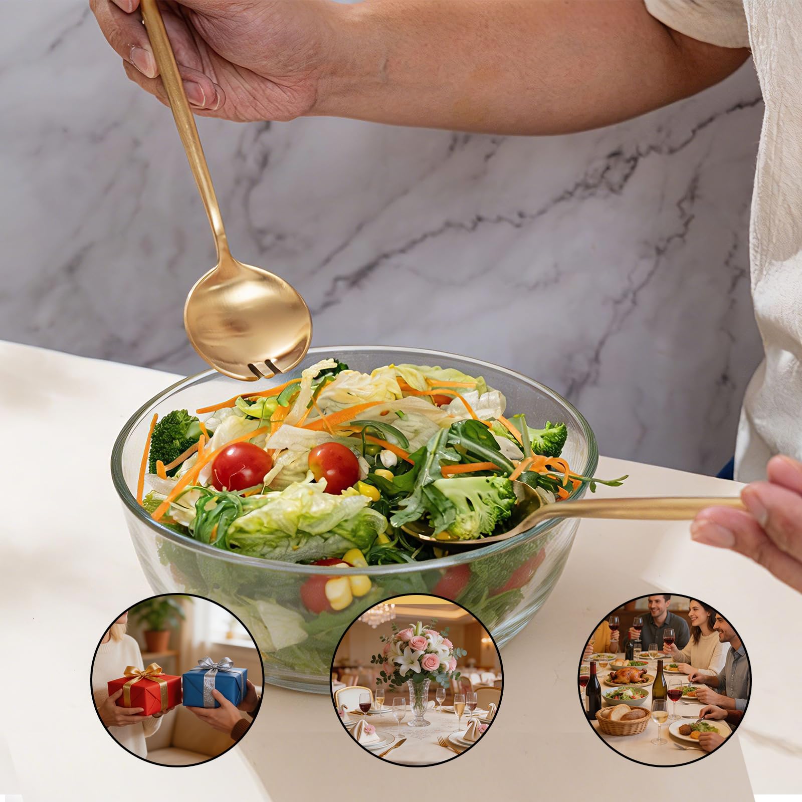 O.C.E. Premium Salad Servers - Stainless Steel Set -6 O.C.E. Premium Salad Servers - Stainless Steel Set -6