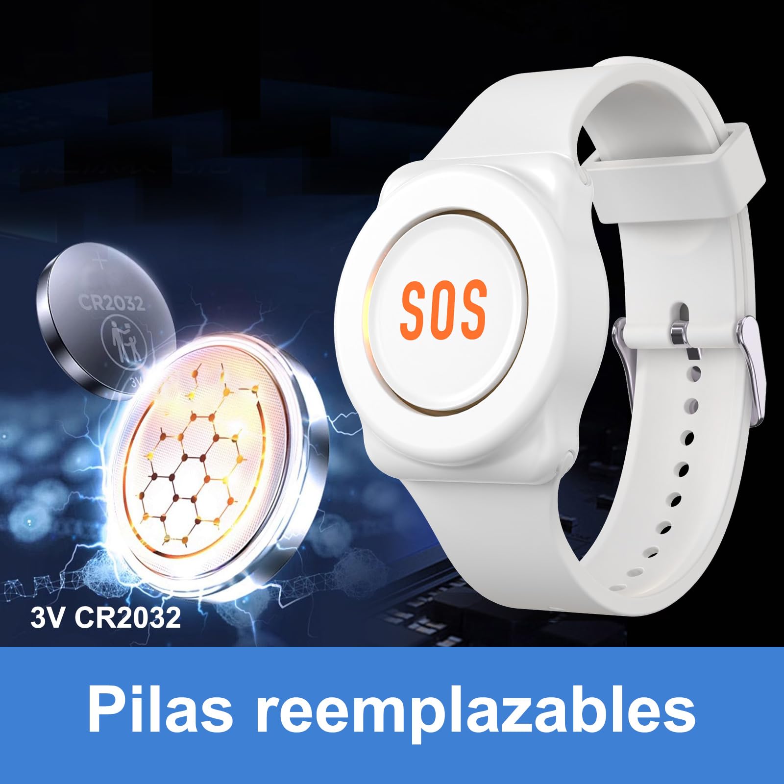 Daytech WiFi Tuya Avisador Personas Mayores,Boton Emergencia Ancianos,Boton Llamada Emergencia,Ideal para Seres Queridos Que Necesitan cuidados en casa (Blanco 1-1)