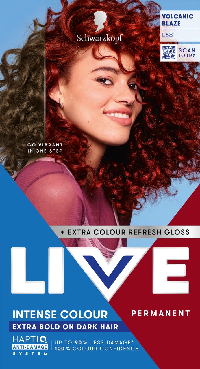 Schwarzkopf LIVE Intense Colour Hair Dye, L68 Volcanic Blaze