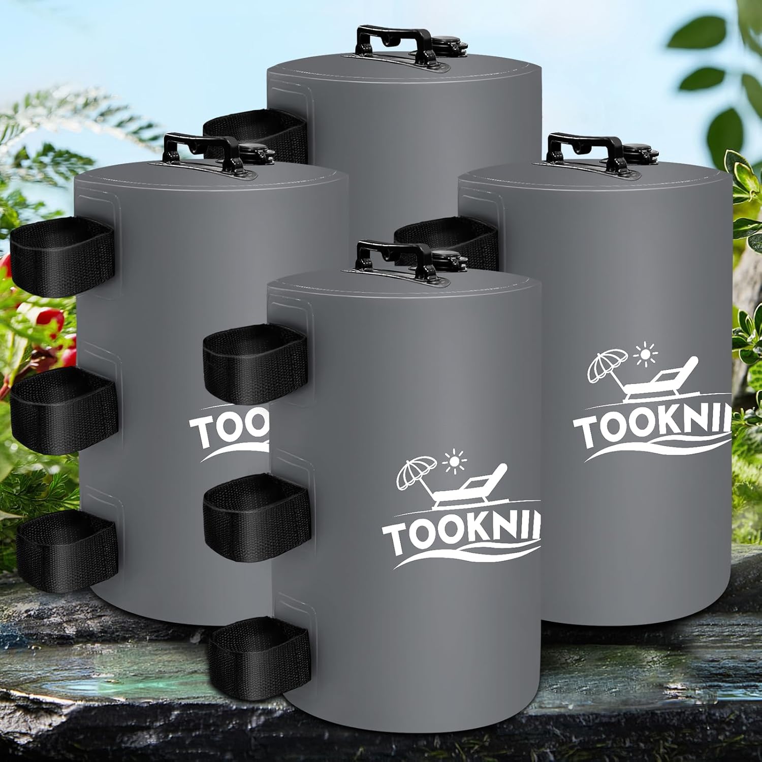 Cover Tent Weight, 115 LBS Water Luggage, 4PCS Gazebo Weights, Heavy Responsibility Leg Weights for Pop Up Canopies, Outside Shelter, Umbrella, Pool Ladder – Gray