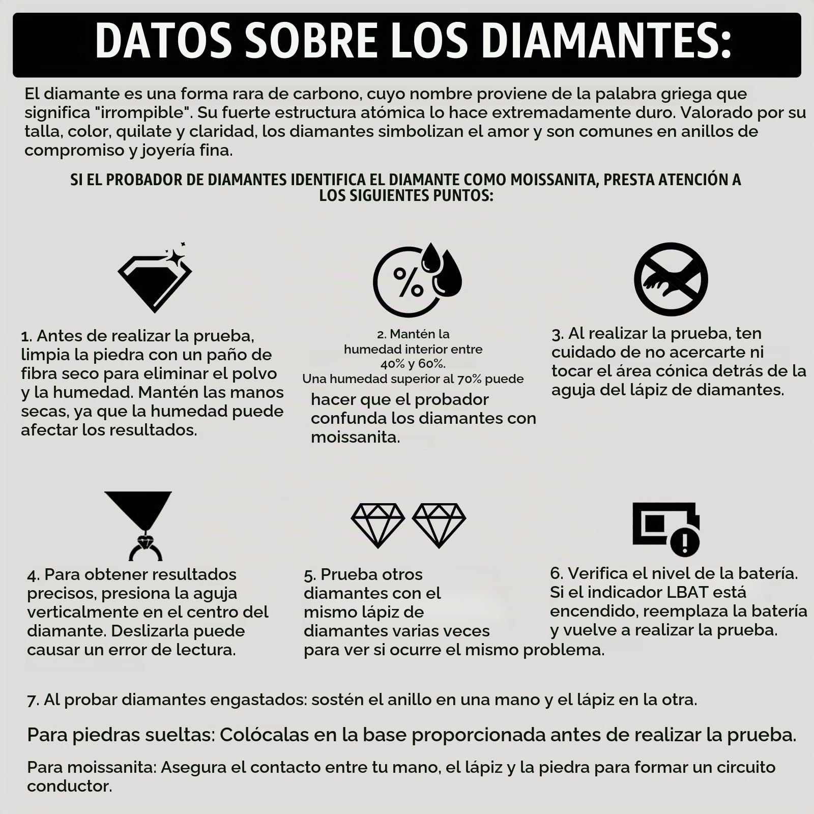 Kit de Herramientas de Selección de Probador de Joyas de Gemas Combinadas de 2 Puntos Para Profesionales, Selector de Joyas, Diamantes, Moissanita, Metal, Piedras Preciosas, Selector Novato