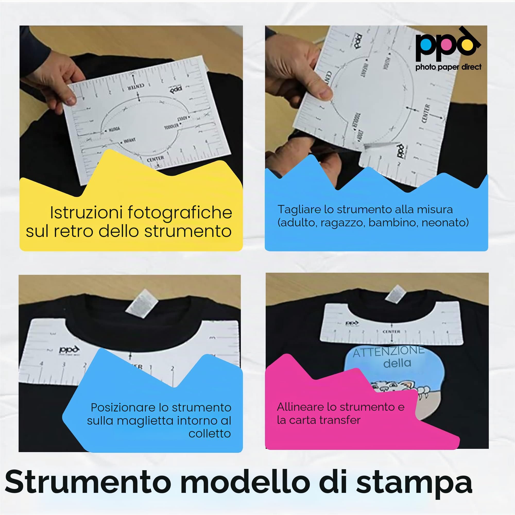 PPD A4 20 Fogli di Carta Trasferibile Termoadesiva Professionale Inkjet - Tessuti Scuri - PPD-4-20