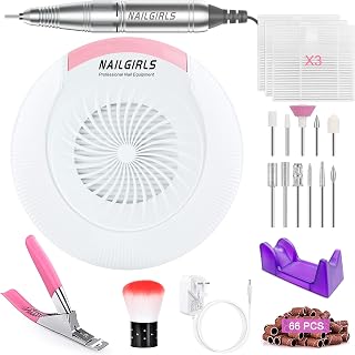 Nail Dust Collector with Nail Drill, NAILGIRLS 2 in 1 Nail Dust Vacuum Collector,35000RPM Nail Drill Machine Powerful Electric Dust Suction Machine for Acrylic Gel Nail Polishing with Reusable Filter
