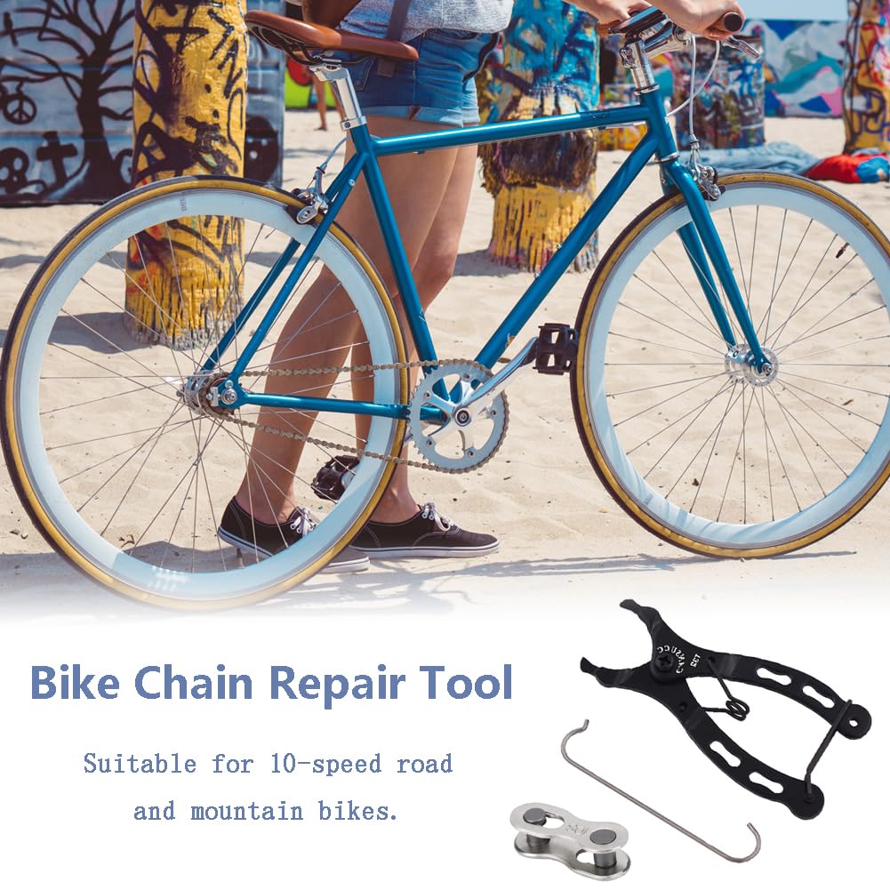Kit d'outils de réparation de chaîne de vélo avec 5 paires de maillons rapides pour chaîne de vélo - Réutilisables - Boucle VTT manquante