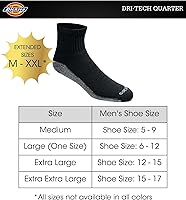 Vista 3 de Dickies Dri-tech - Calcetines para hombre con control de humedad (6, 12, 18 pares)