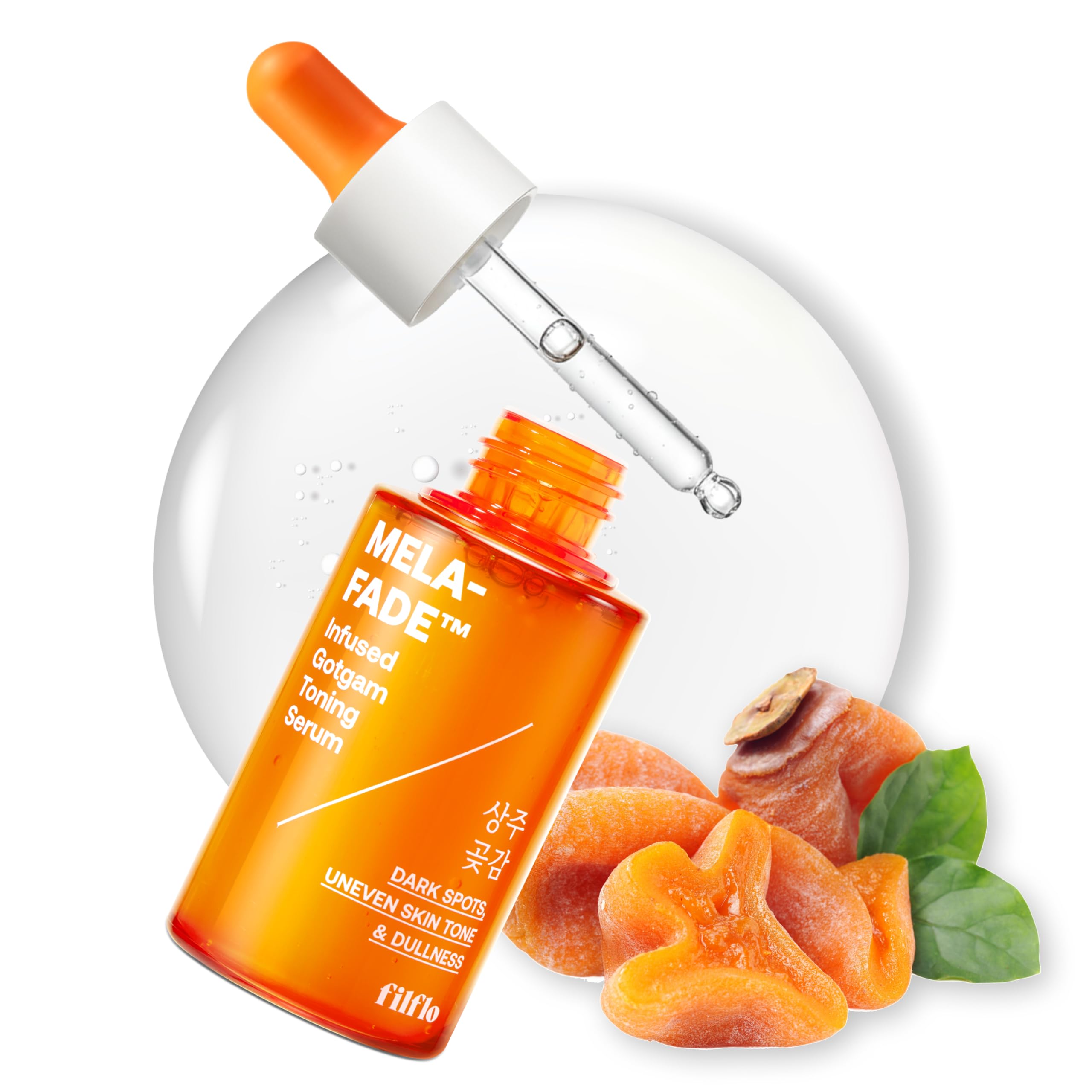 FILFLO Mela-fade Infused Gotgam Toning Serum, Korean Natural Facial Serum With Vitamin C, Hydrating and Soothing for Dark Spots, Sensitive Skin, Highly-Concentrated Korean Skin Care, 1.52 Fl Oz