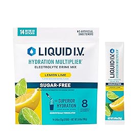 Liquid I.V. Hydration Multiplier Sugar-Free - Lemon Lime | Electrolyte Powder Drink Mix | 1 Pack(14 Servings)