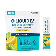 Liquid I V Hydration Multiplier Sugar-Free - Lemon Lime Electrolyte Powder Drink Mix 1 Pack 14 Servings