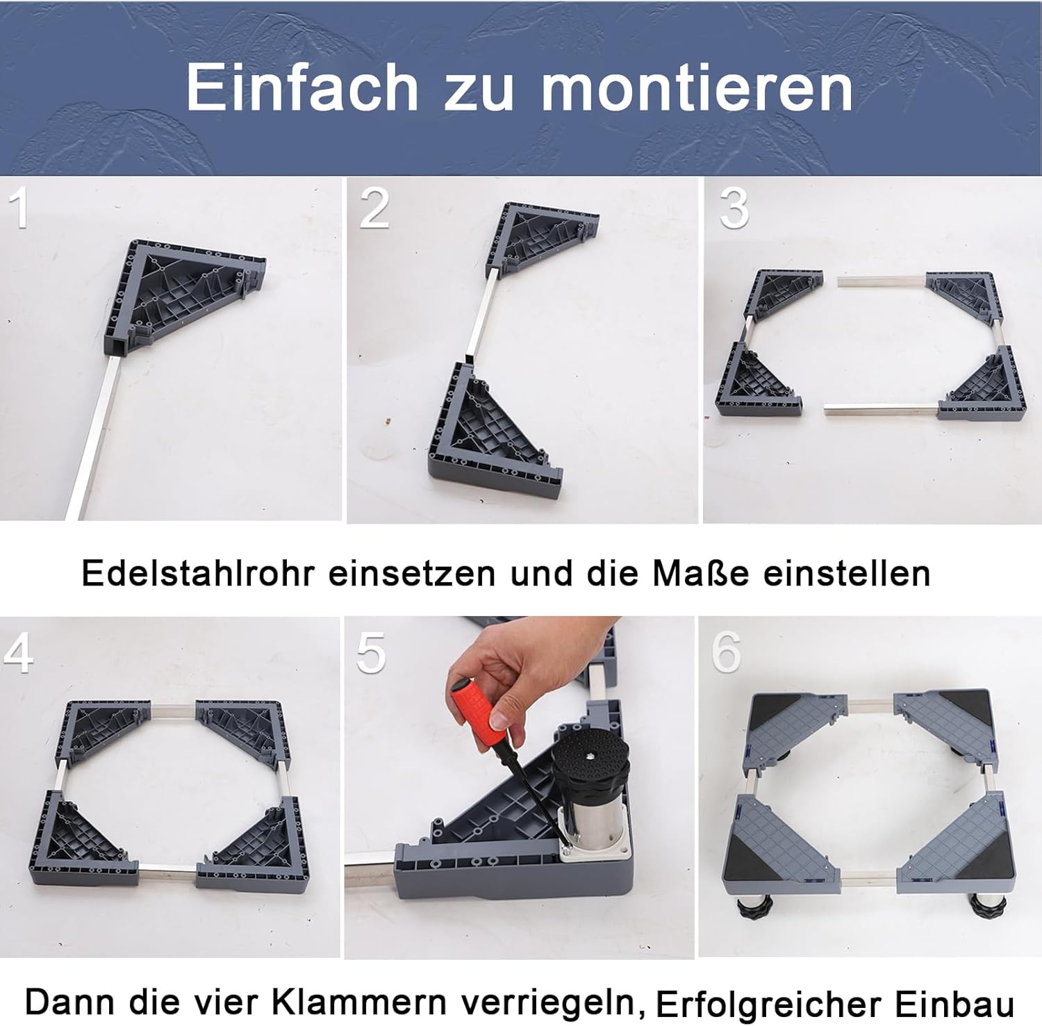 Adjustable Refrigerator Stand Heightened 8/10/15 " Washing Machine Base Dryer Pedestal Length 20"-29" Dishwasher Pedestal Appliance Stand Prevent Scratch Dent (Feet Height 15.75")