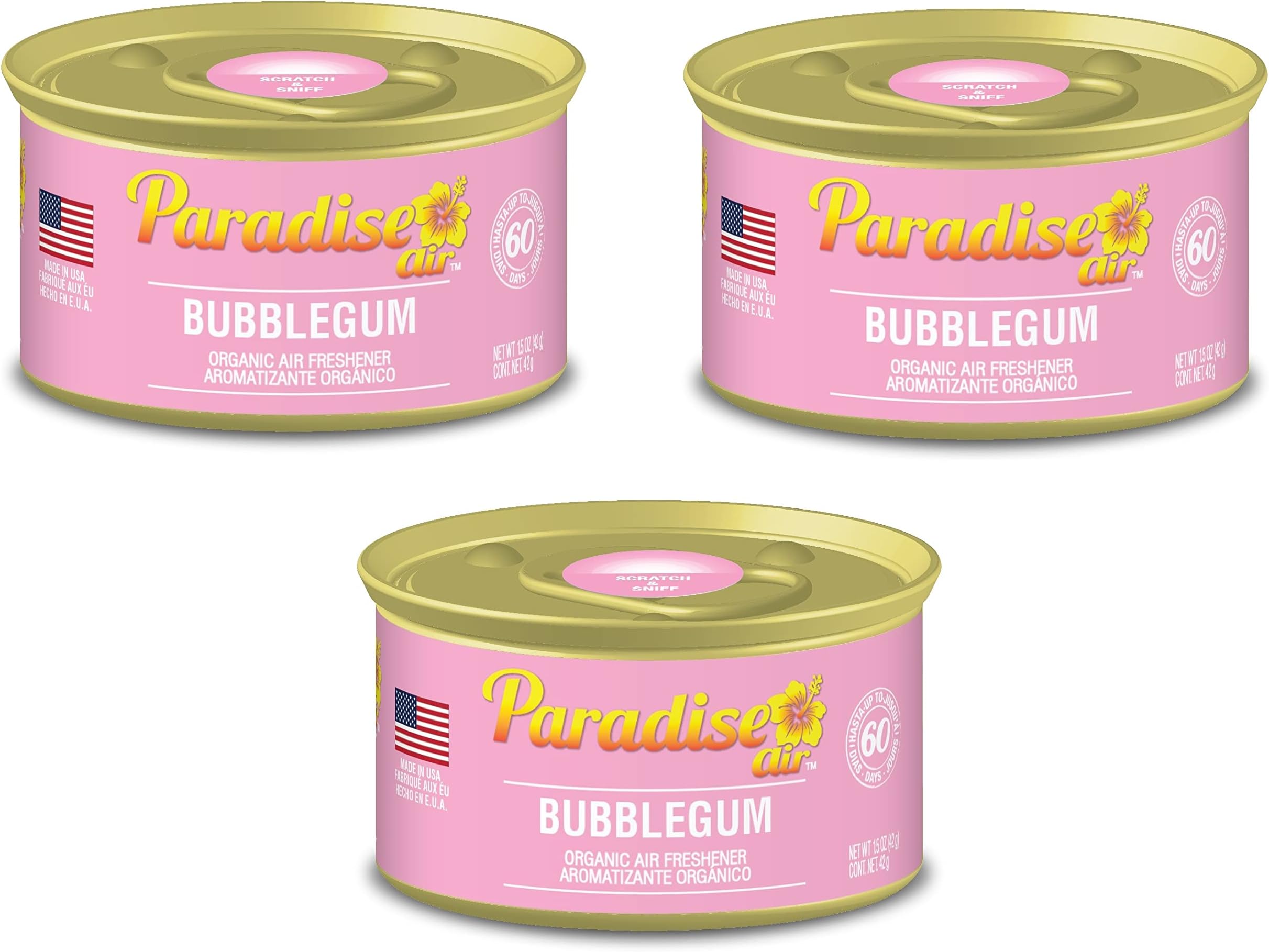 Paradise Air Organic Air Freshener Bubblegum (3 pack) USA