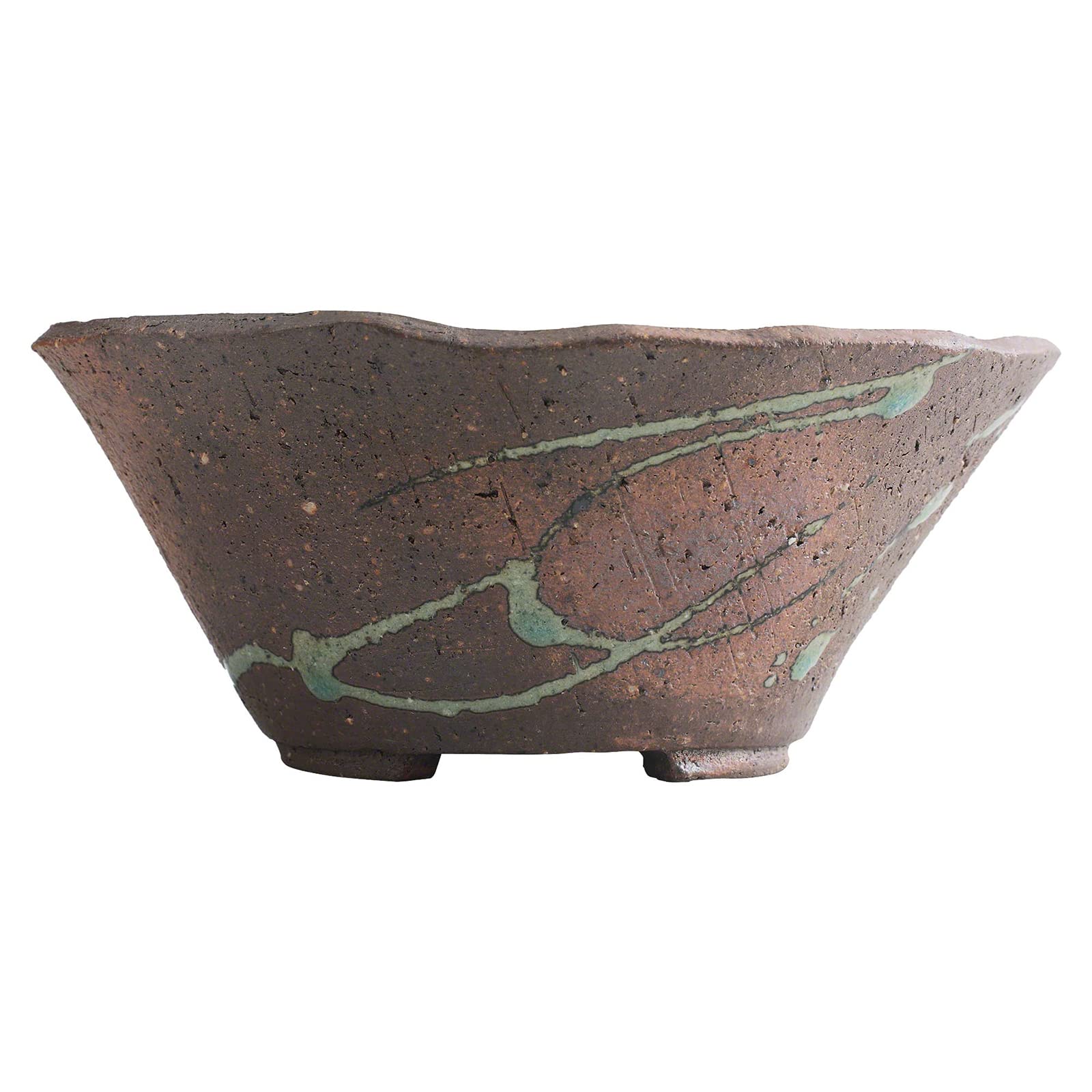 Wazakura Pot Céramique à Bonsaï, 16 cm, Fabriqué au Japon, Fait à la Main, Design Tatara Rustique, Pot de Fleurs de Jardin et Intérieur avec Trou de Drainage, Tokoname Artisanat Style