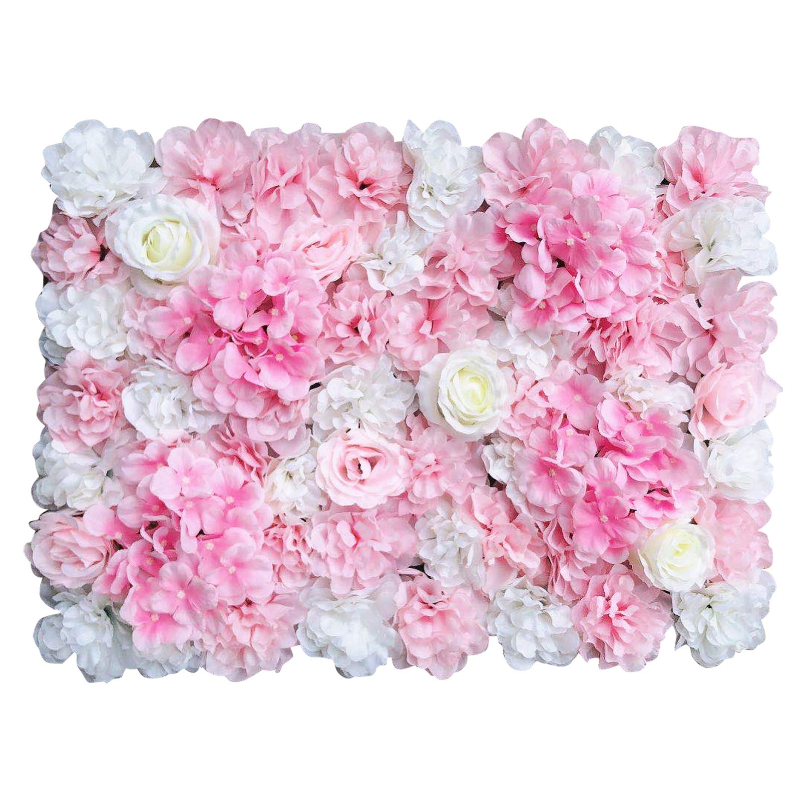 Paneles de flores artificiales para pared con diseño floral romántico, decoración del hogar, boda, fiesta, fondo de fotos, 60 x 40 cm (estilo B, 12 unidades)