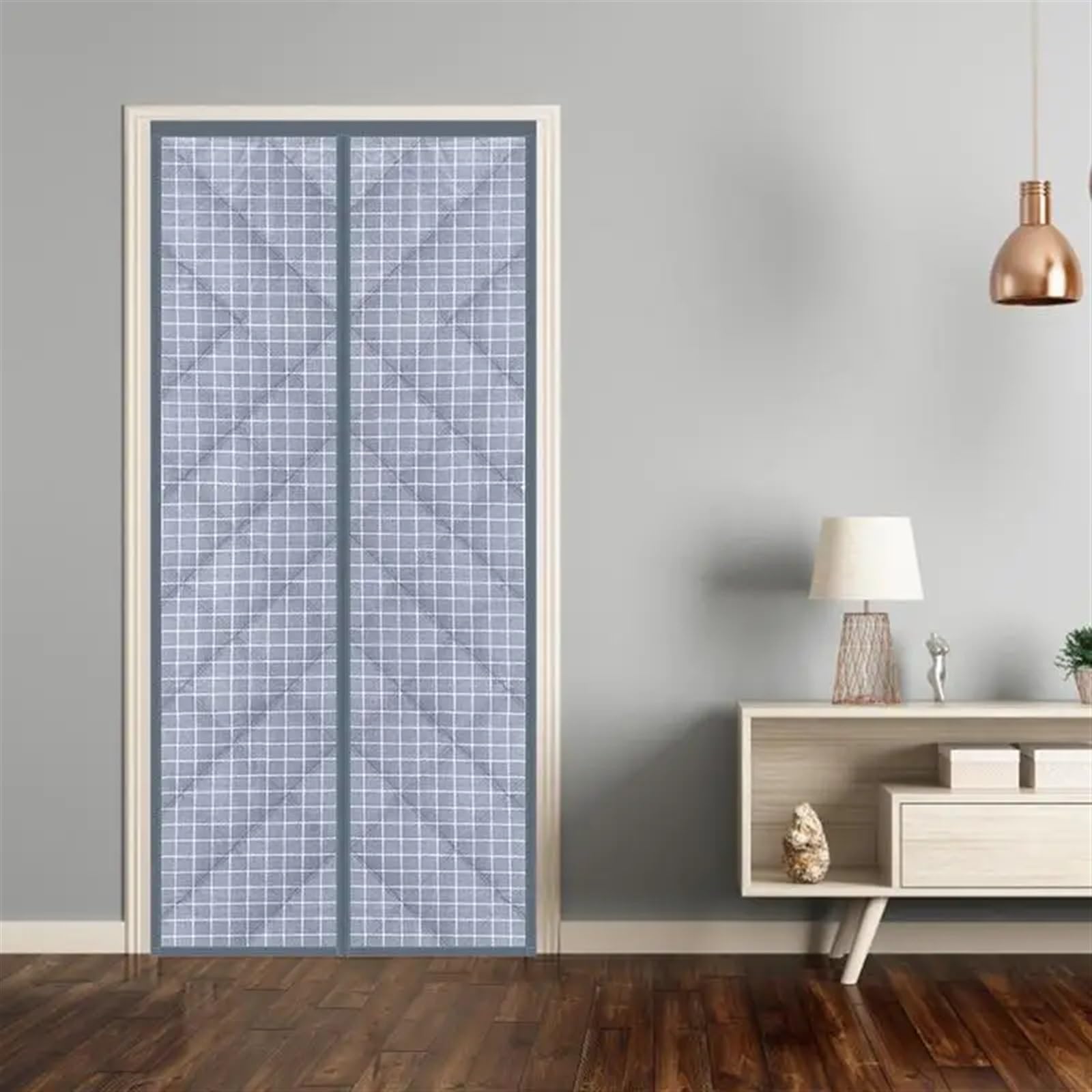 Magnetischer Wärmeisolierter Türvorhang, Transparent, 86x200 Cm - Für Türen Bis 81x203 Cm, Selbstdichtend