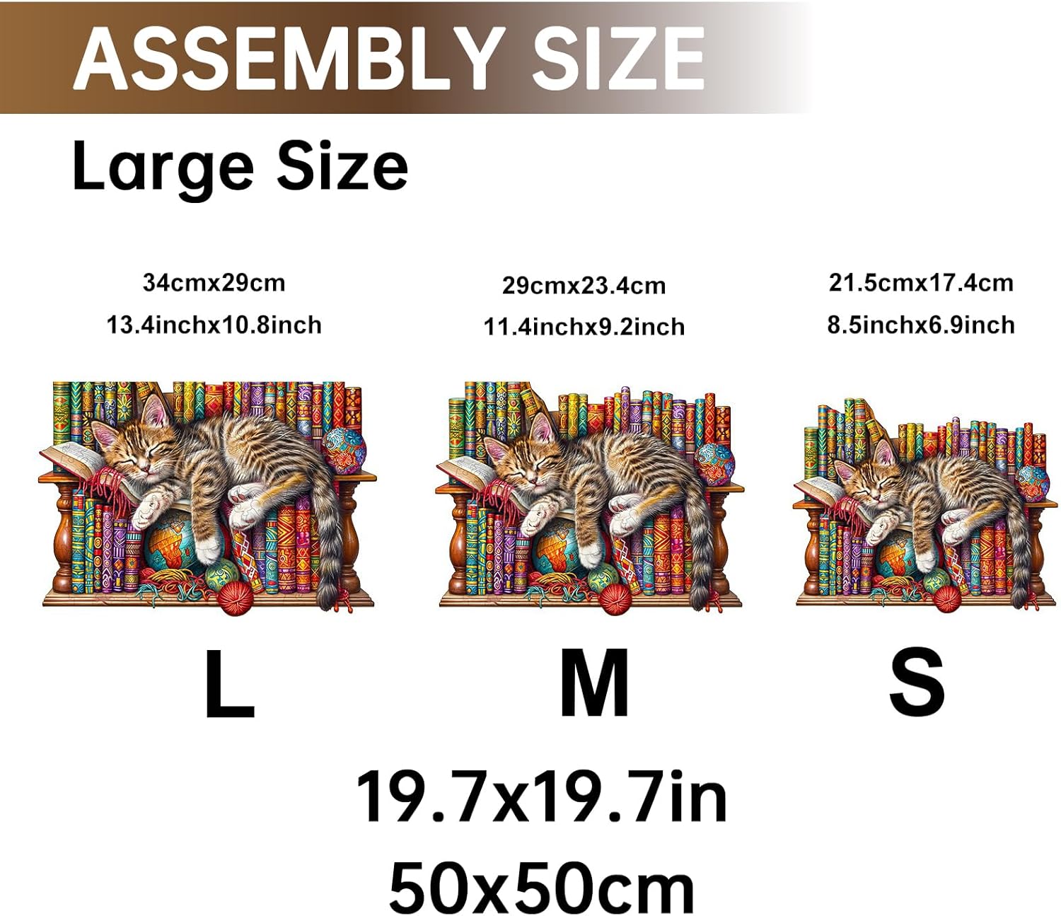 Jigfoxy Wooden Puzzles for Adults, Cat Wood Puzzle for Adults, Unique Animal-Shaped Wooden Jigsaw Puzzle, Christmas Thanksgiving Gifts for Puzzle Lovers, Family and Friends (M-11.4 * 9.2in-190pcs)
