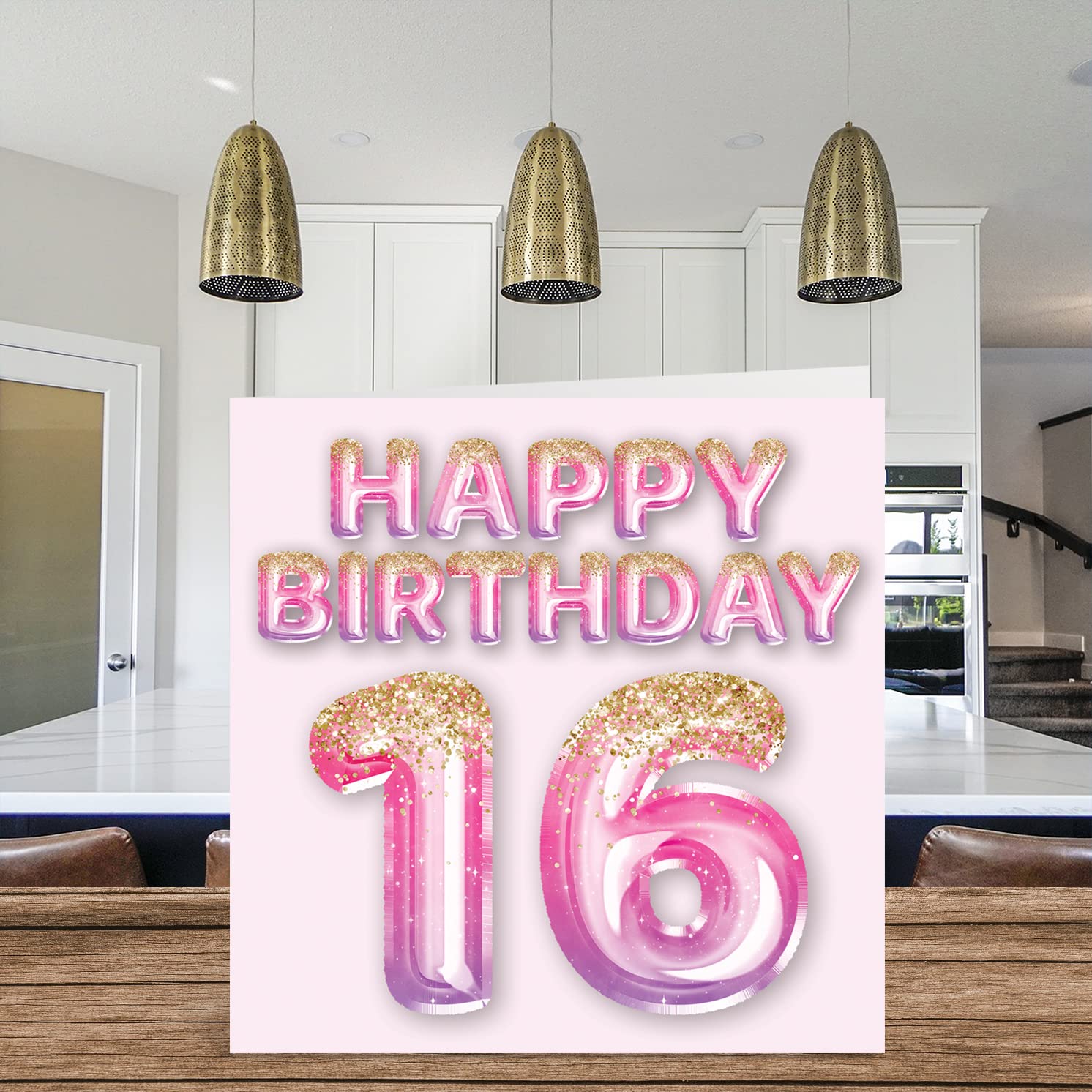 Biglietto Auguri 16° Compleanno Per Lei – Old English Co. Con Coriandoli E Palloncini Rosa