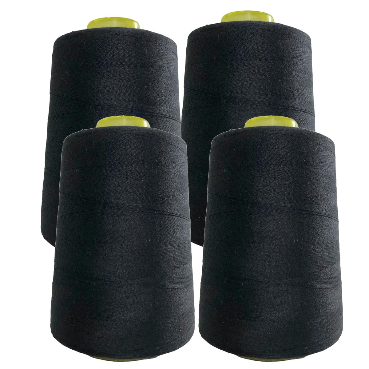 JYC CREATIVE 4 Rolls of Heavy Duty Sewing Thread, 40/s, Polyester, Variety of Colors, Crafts, Clothing, Black 332 - 5000Y, 4 unidades