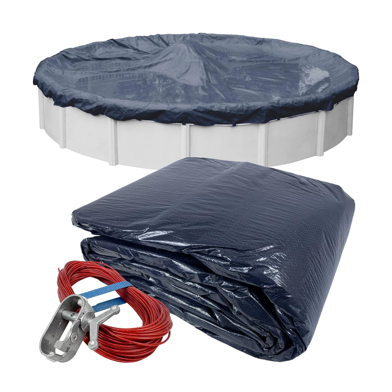 Robelle 3624-4K Pool Cover for Winter, Economy with 4 ft. Overlap, 24 ft Above Ground Pools