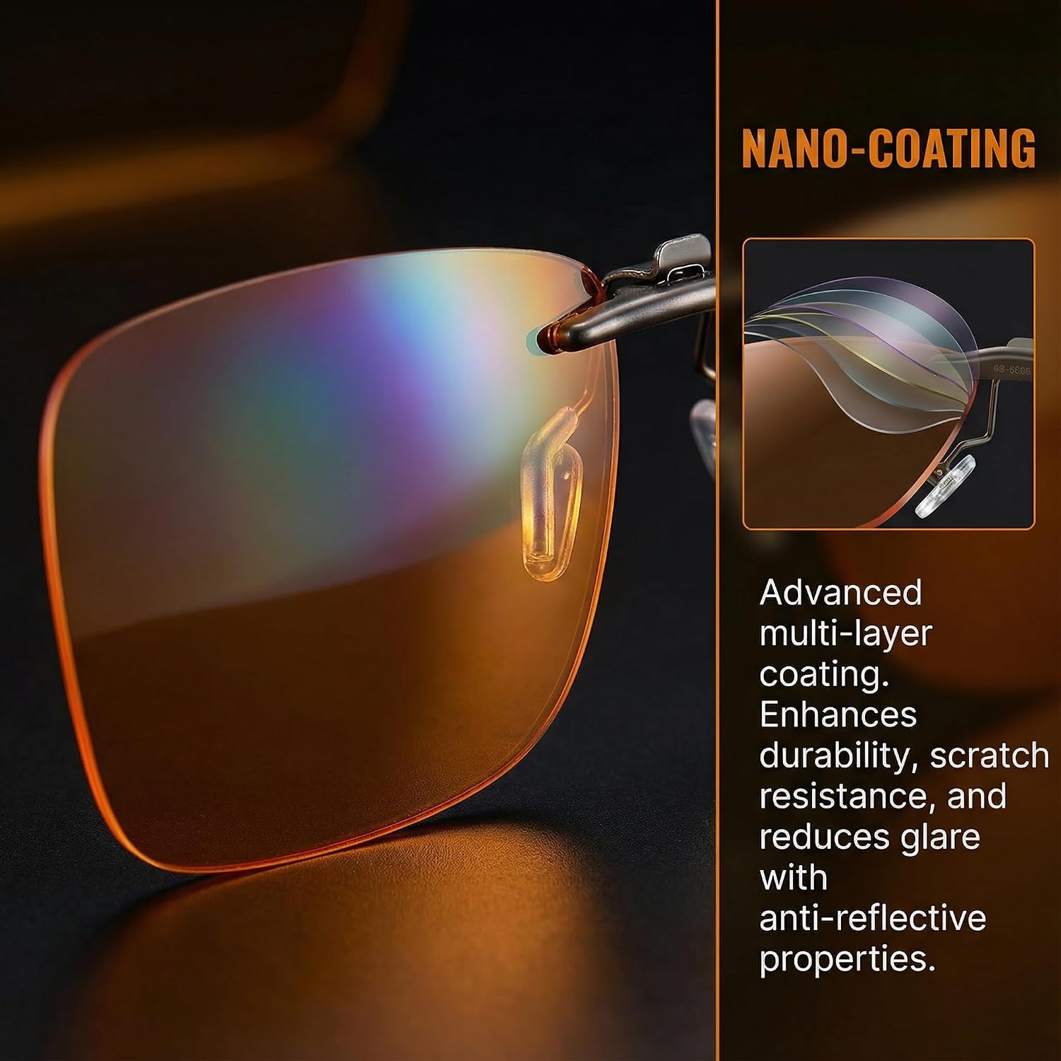 PSI Premium Blue Light Blocking Clip On Prescription Glasses, Relief Eye and good for sleep