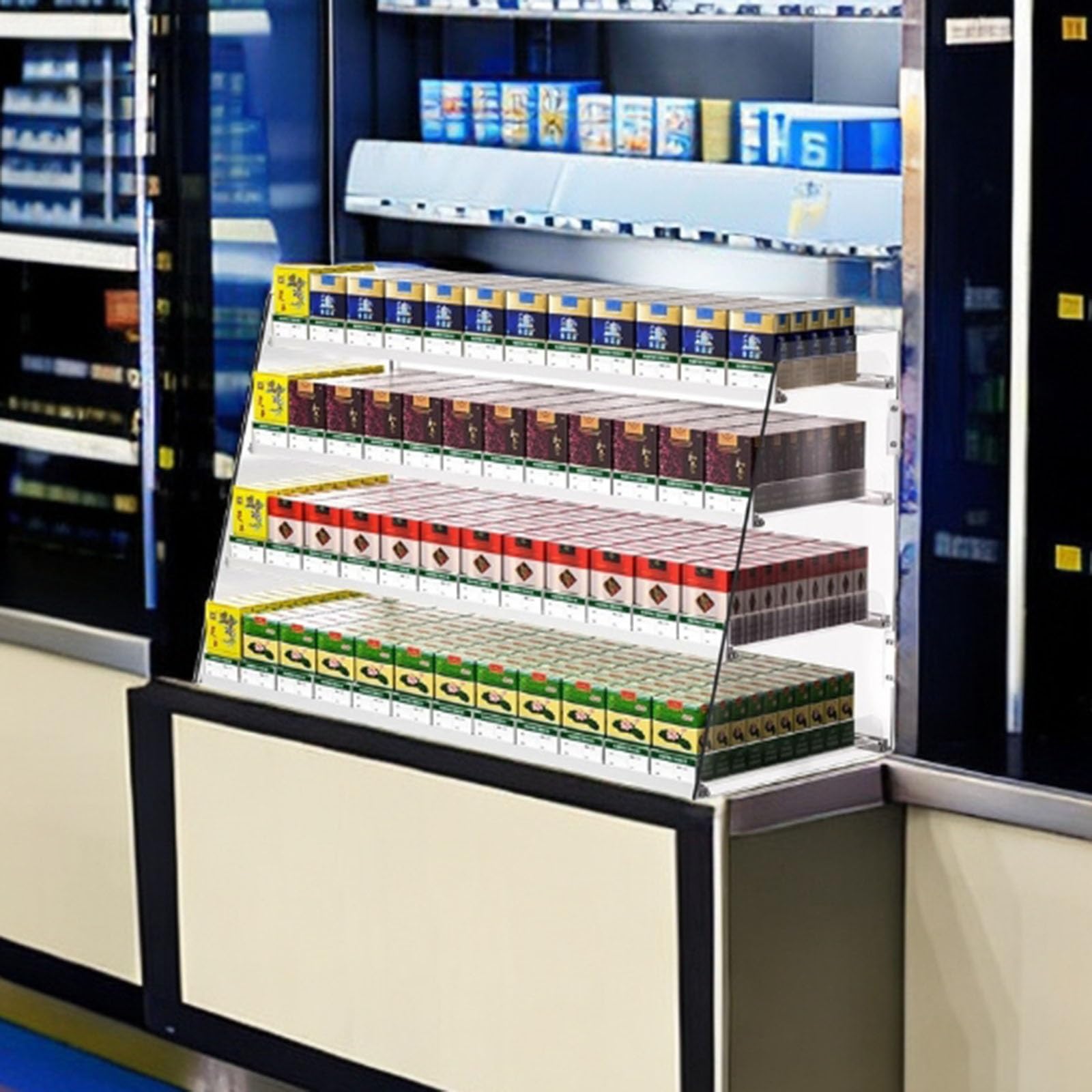 Présentoir à cigarettes anti-désordre et organiseur d'allumettes automatique pour comptoirs encombrés