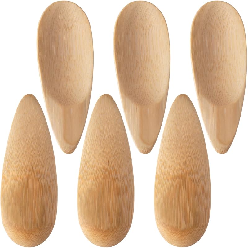 SmallCat 6 Espátulas de Bambu para Cosméticos, Cremes e Máscaras, 4 x 10 cm