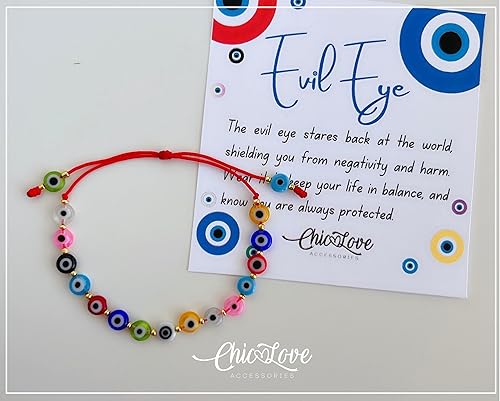Miniatura 5 de Pulsera de cuerda roja multicolor contra el mal de ojo, amuleto de buena suerte para energía diaria y protección espiritual, regalo hecho a mano