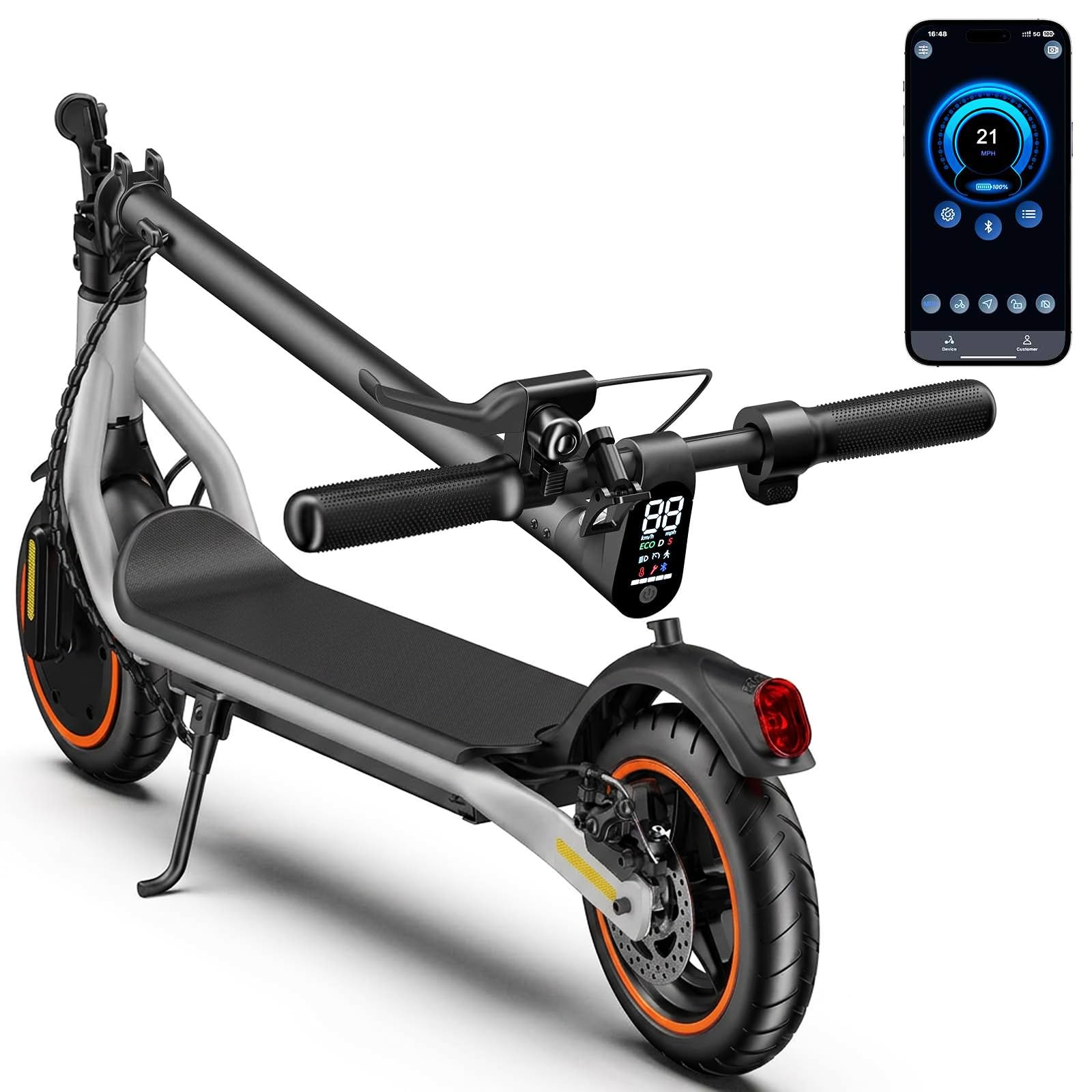 Electric Scooter Adults, 1000W/500W Motor, 28/21 Miles Max Range, 10''/8.5" Tires All Terrain, 25/20 MPH Top Speed, Lightweight Commuting E Scooter, Foldable for Adults Teens