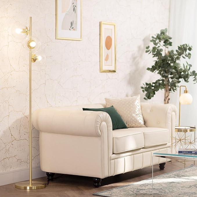 LEDKIA LIGHTING LEDKIA LIGHTING Staande lamp van Metaal en Glas Otos 3 Spotlights Goud photo 3