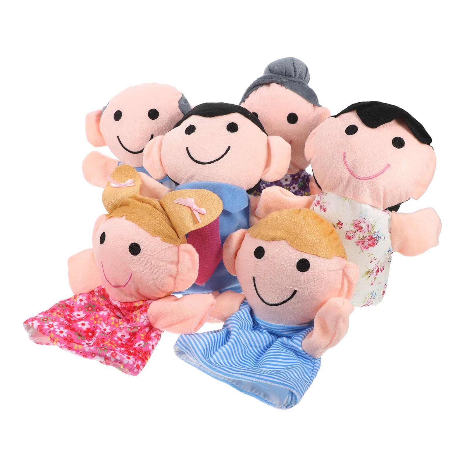 Marionetas de Mano Familiares de Peluche 6 Piezas para Pequeños de 1 a 4 Años, Conjunto de Marionetas de Mano para Adultos, Juguetes para Teatro, Juegos de rol y Narración