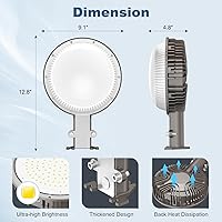 Vista 6 de KUKUPPO Luz LED de granero con certificación ETL, 80 W, luz de atardecer a amanecer, 5000 K, luz diurna, 9600 lúmenes, IP65, impermeable, luces