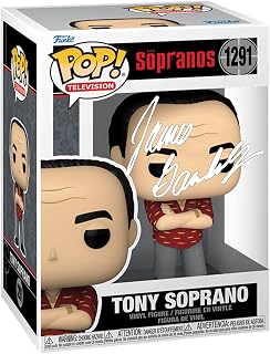 James Gandolfini Tony Soprano #1291 Facsimile Signed Reprint Laser Autographed Funko POP! TV The Sopranos Figurine with Protector Case