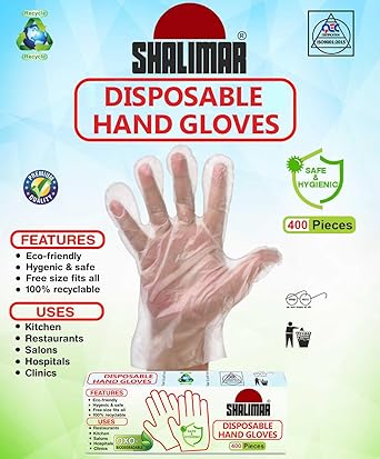 SHALIMAR OXO - Biodegradable Hand Gloves (Pack of - 2/400 Pieces) (Natural Colour) - Free Size