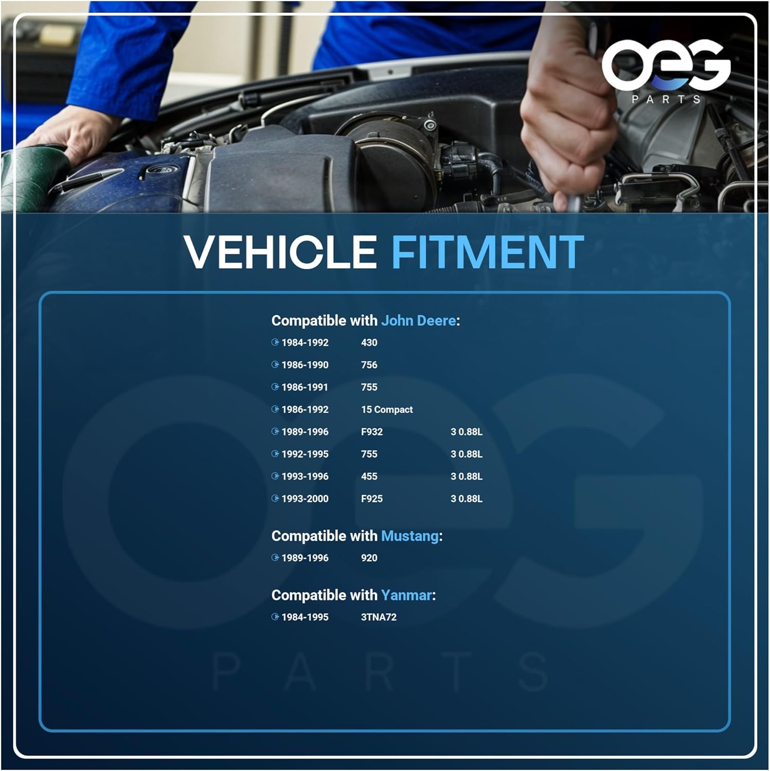 OEG Parts New Starter Compatible with John Deere F935 1986-96, F932 1989-96, 755 1992-95, F925 1993-00, 455 1993-96, Compatible with Yanmar 3TNA72 1984-1995 11930577010 TY25236 AM100807 228000-3610