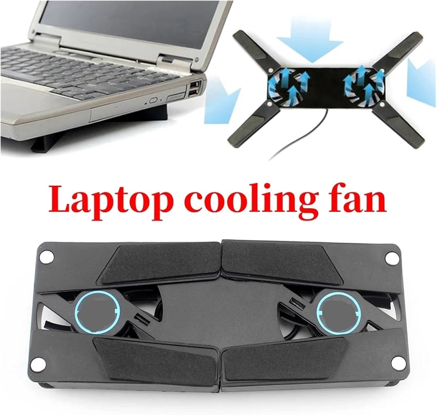 Foldable Cooling Pad Laptop Cooler with Double Fans Laptop Stand USB Powered for 7-15 Inch Notebook PC LCD Display Cooler Holder(2pcs)