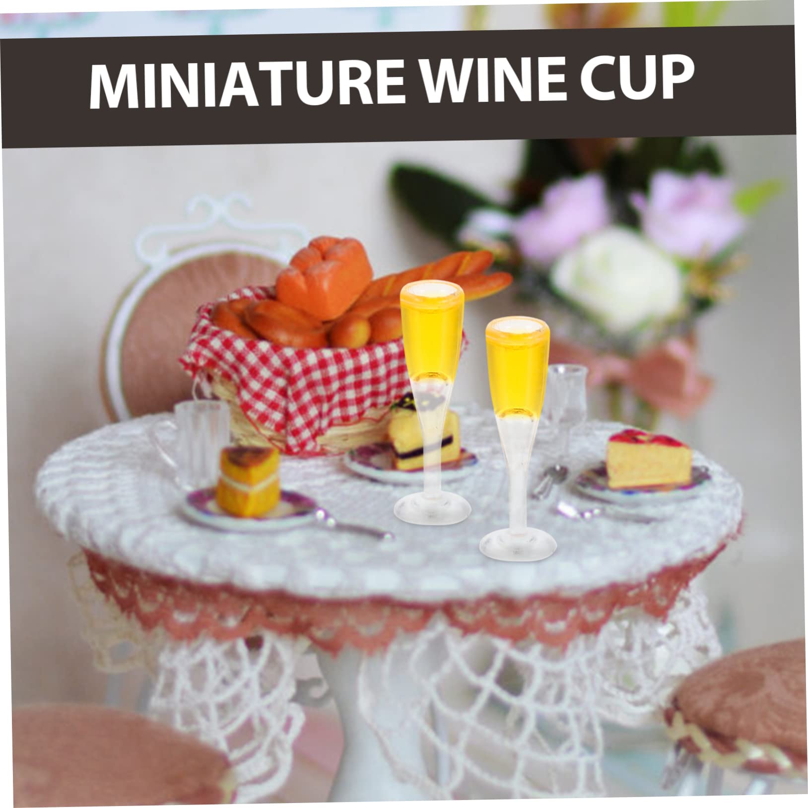 Totority 20 Miniature Red Wine Cups - Tiny Resin Goblets For Dollhouse & DIY Micro Landscapes