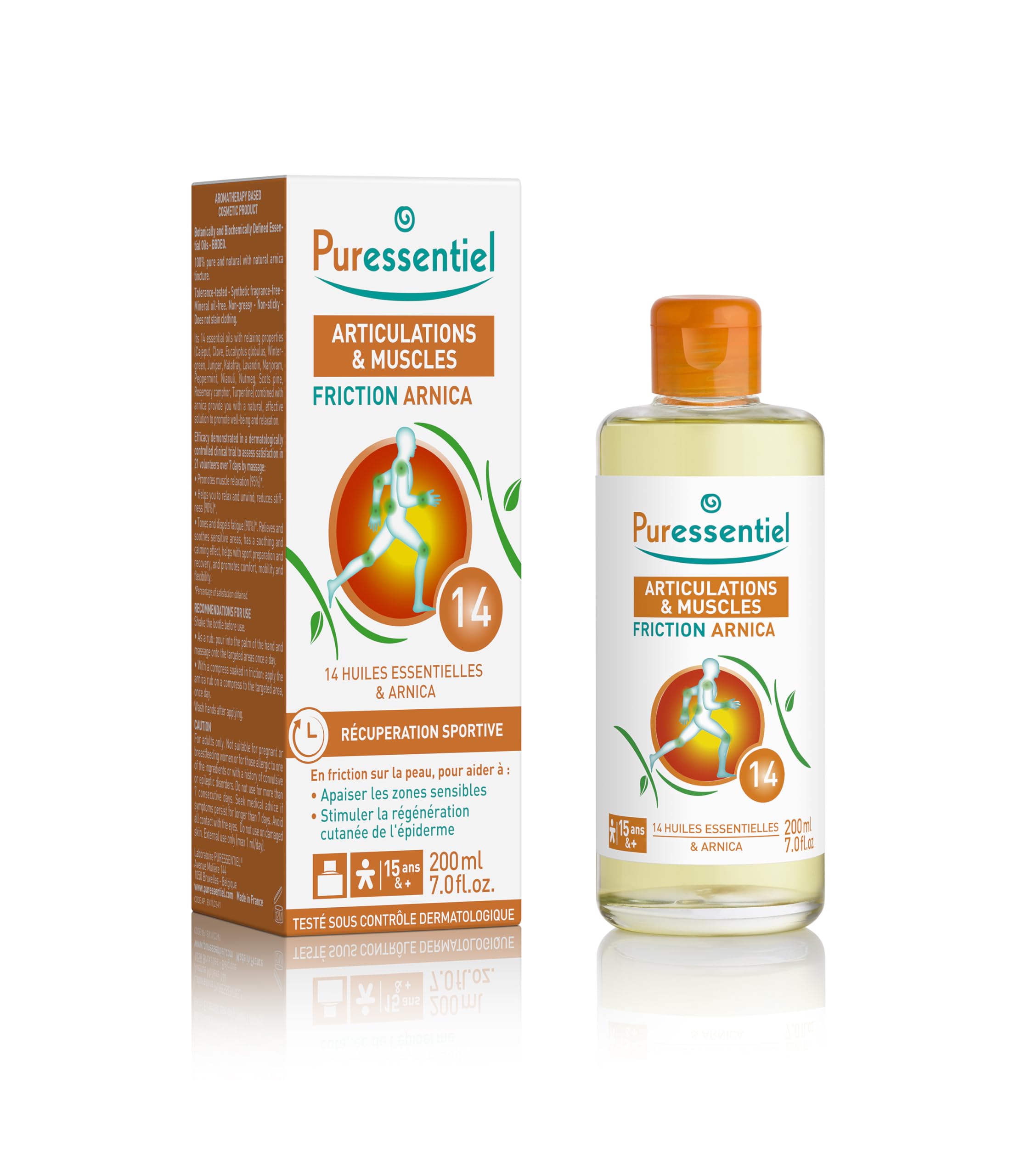 Puressentiel - Articulations & Muscles - Friction Arnica aux 14 Huiles Essentielles - Formule 100% d'origine naturelle - Aide à soulager les zones sensibles - 200 ml