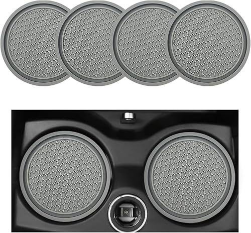 Miniatura 19 de 2PCS Posavasos para Portavasos de Coche - Adornos Incrustados Impermeables de Panal de Abeja, Inserto Antideslizante de PVC de 2.75'' para la Negro