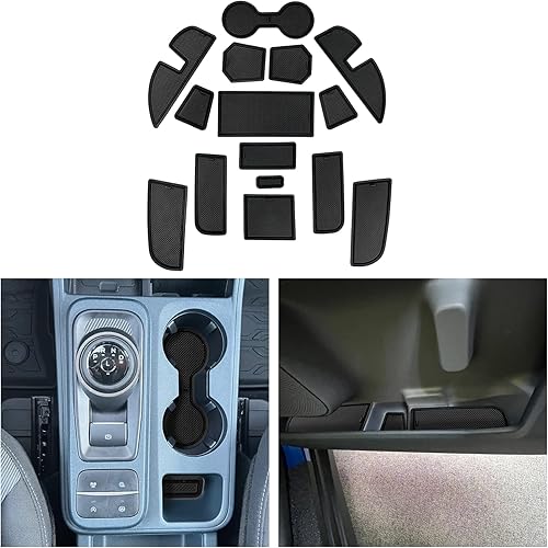 CDEFG Tapete de ranura para puerta de camioneta Maverick 2022 2023, tapete de bolsillo para consola central, accesorios para camioneta Maverick