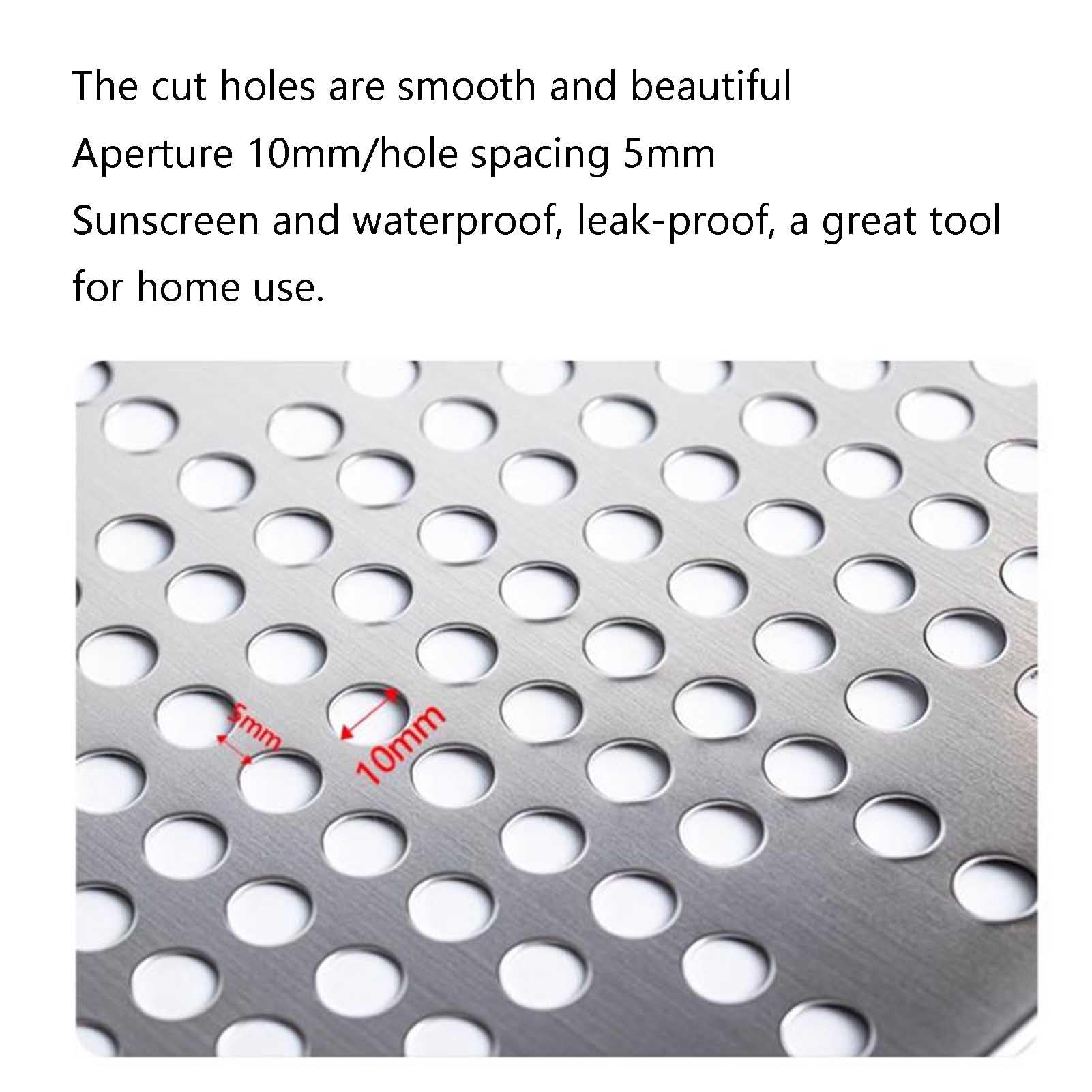 Chapa Perforada, 304 tamaños múltiples de la Abertura de la Hoja 10m m de la Malla Perforada del Acero Inoxidable(50x100cm)