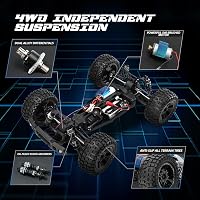 DEERC 9205E RC Autó 1:10 Távirányítós Terepjáró 48 km/h Sebességű 4WD Monster Truck Buggy 2 Akkumulátorral, 100m Hatótávolsággal 3