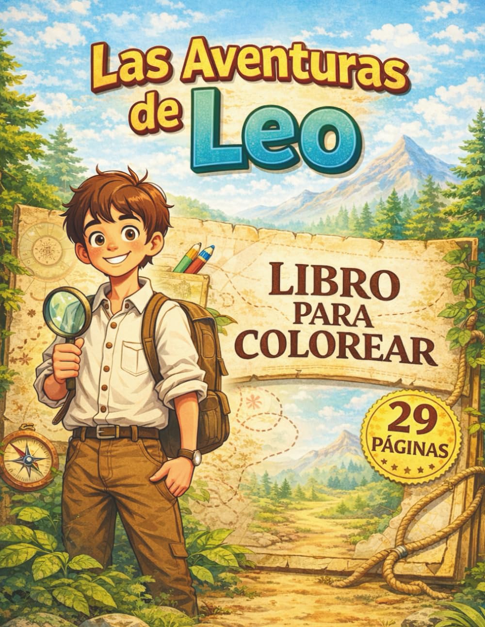 Las Aventuras de Leo: Libro para colorear infantil con 29 páginas de aventura y exploración