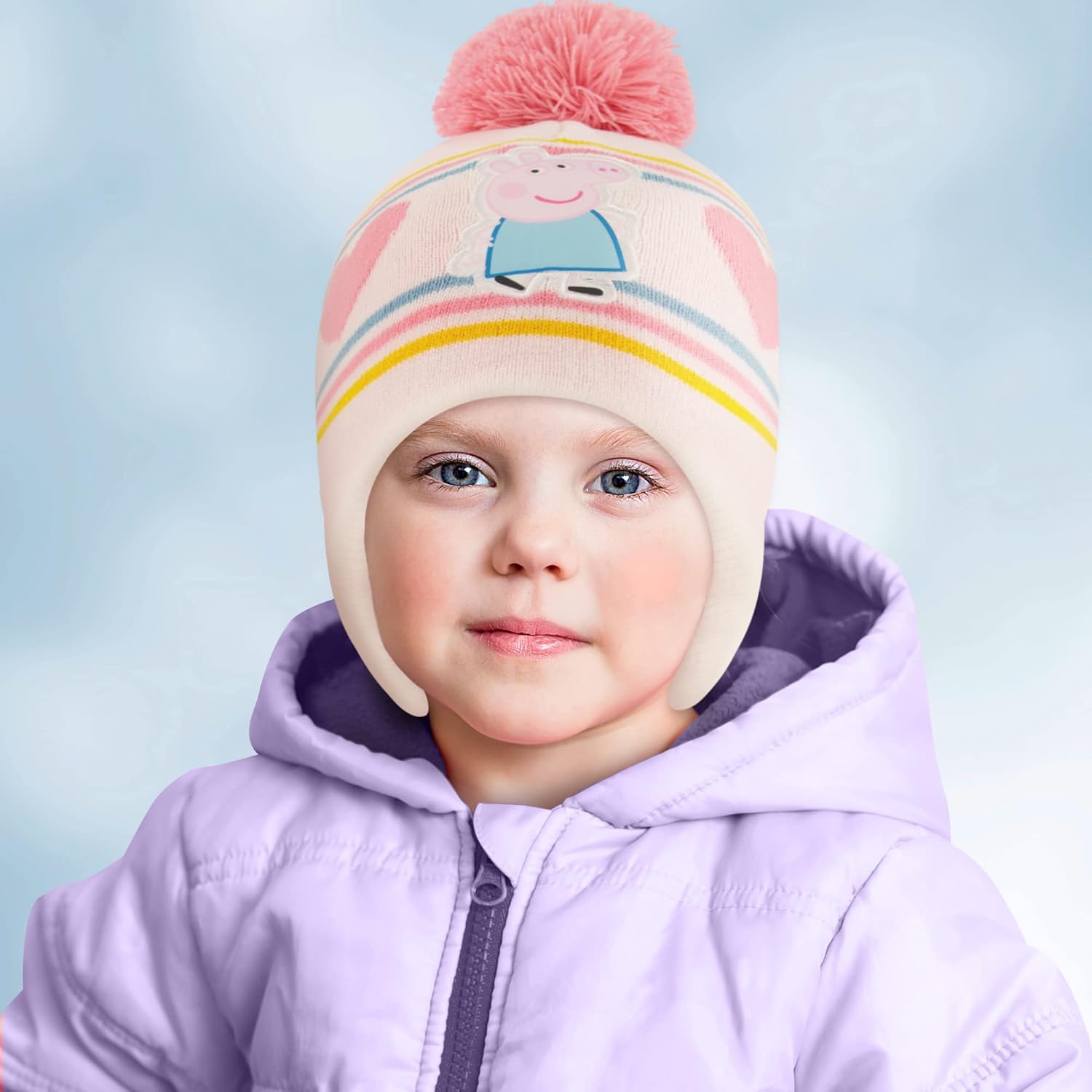 Hasbro Girls Winter Accessory Hat and Mittens Set, Peppa Pig Beanie for Toddler Ages 2-4 - Image 2