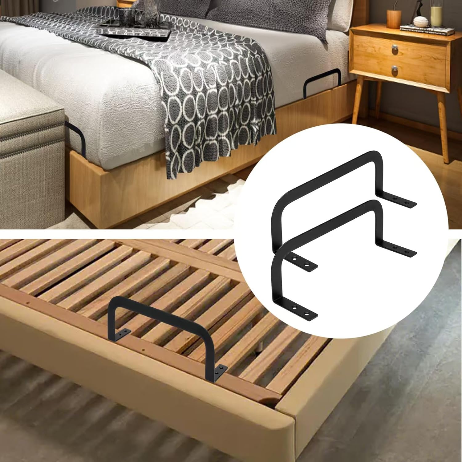 6Pcs Mattress Retainer Bar, Mattress Slide Stopper,Sturdy Retainer Prevents Slipping