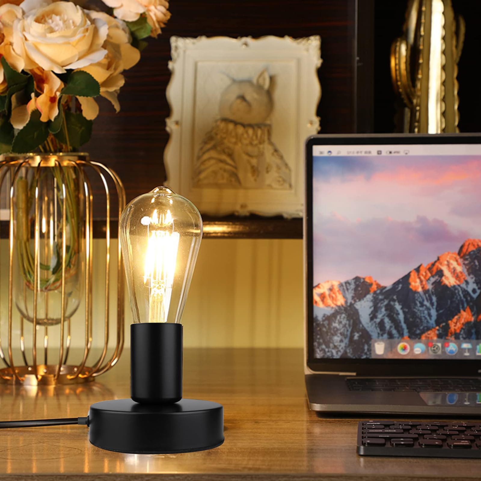 Oprawa lampy E27, 4 sztuki z kablem sieciowym 1,8 m i przełącznikiem kablowym, nadaje się do lamp stołowych DIY, lamp wiszących, oświetlenia w salonie, sypialni, biurze, kawiarni i barze