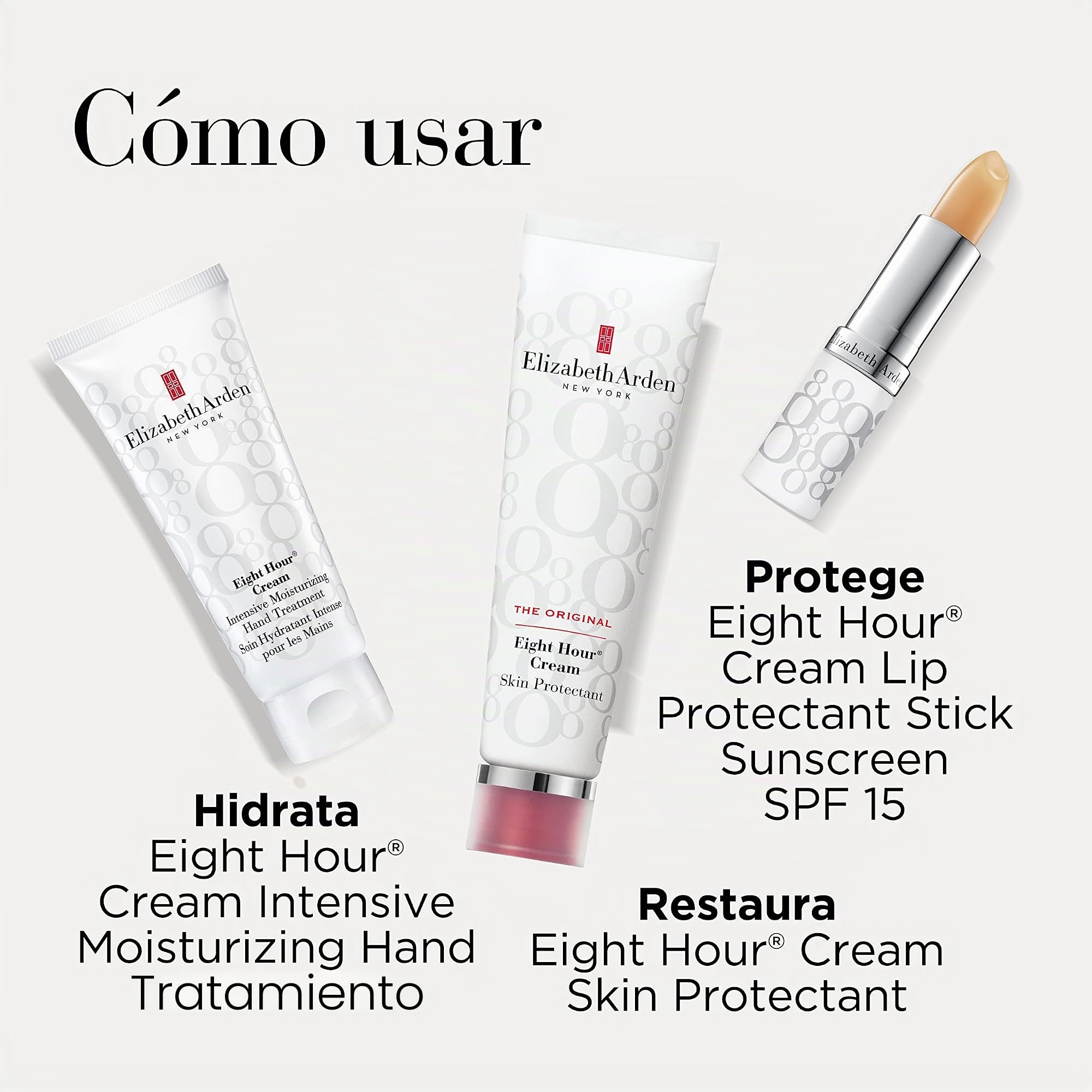 Elizabeth Arden Eight Hour Crema protectora para la piel + Cream Lip Protectant Stick + Crema de manos Hidratación Intensiva