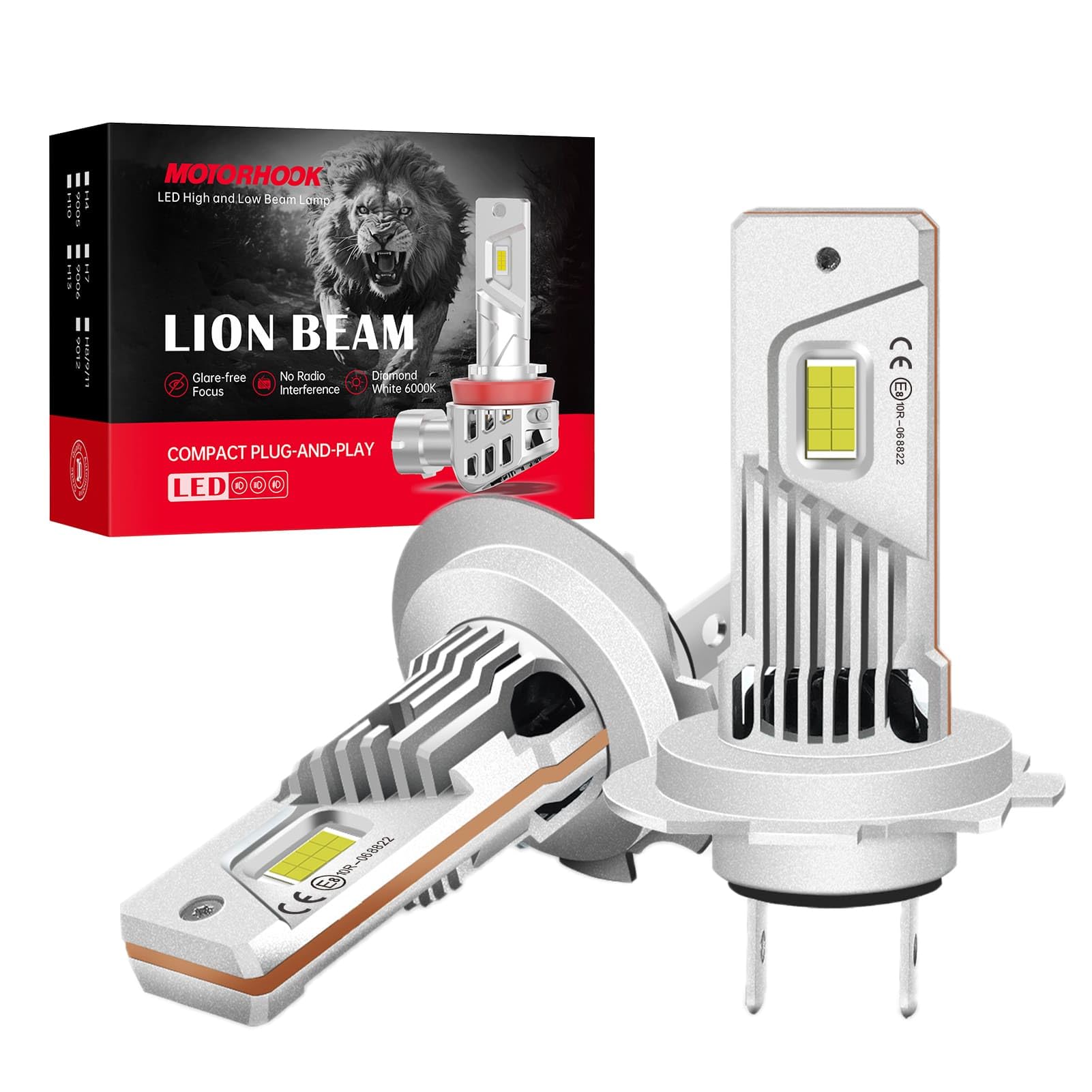 H7 Halogen lampe Auto 12V 55W 6000K Extra Hell & Langlebig, H7 Scheinwerferlampe Plug & Play, 1:1 Mini-Bauform Halogenersatz, IP68 Wasserdicht, 2er-Pack