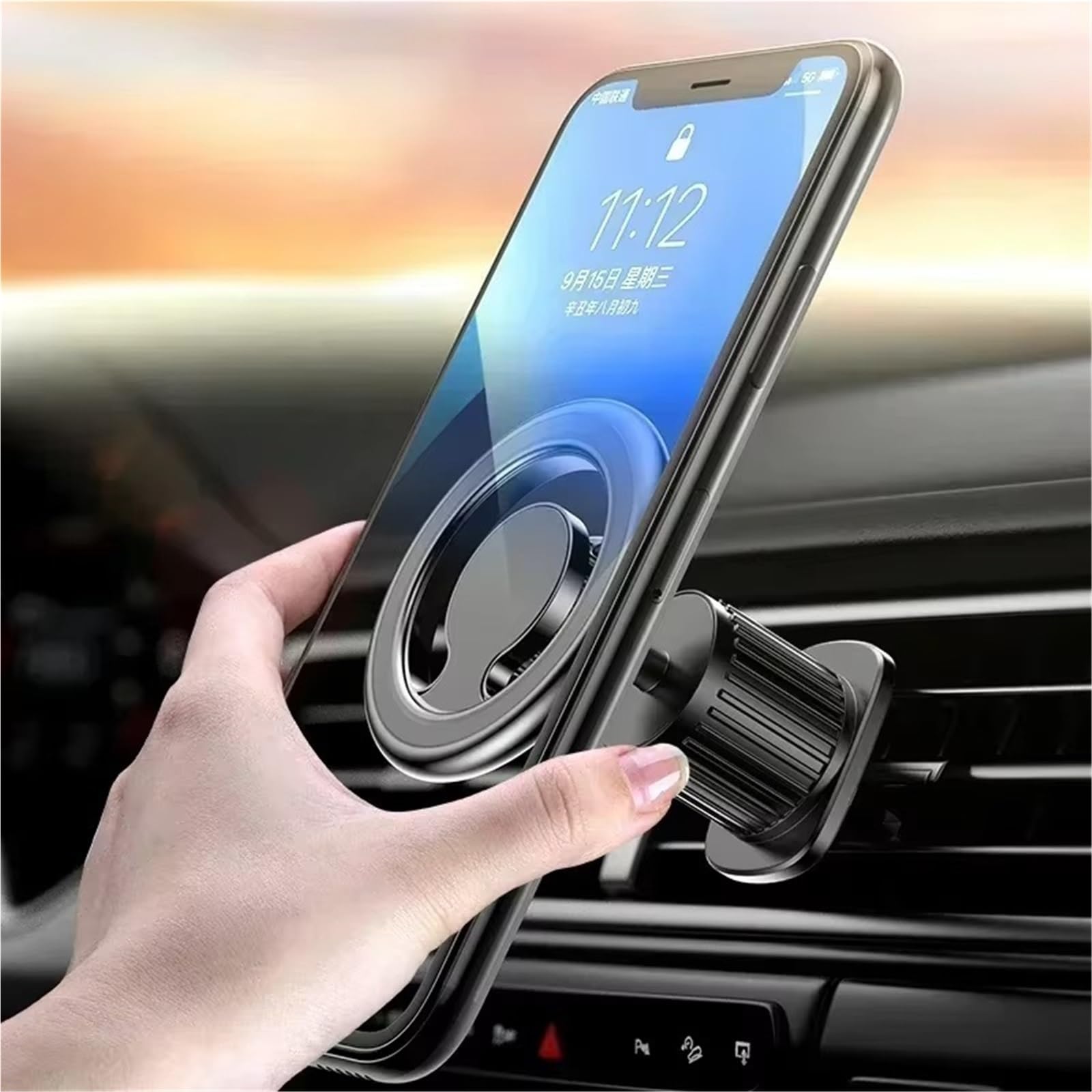 Per Xiaomi 15 Supporto Universale Magnetico Telefono Auto Girevole A 360° Pannello Strumenti Bocchetta Dell'aria GPS Porta Cellulare Auto(Air Vent Black)