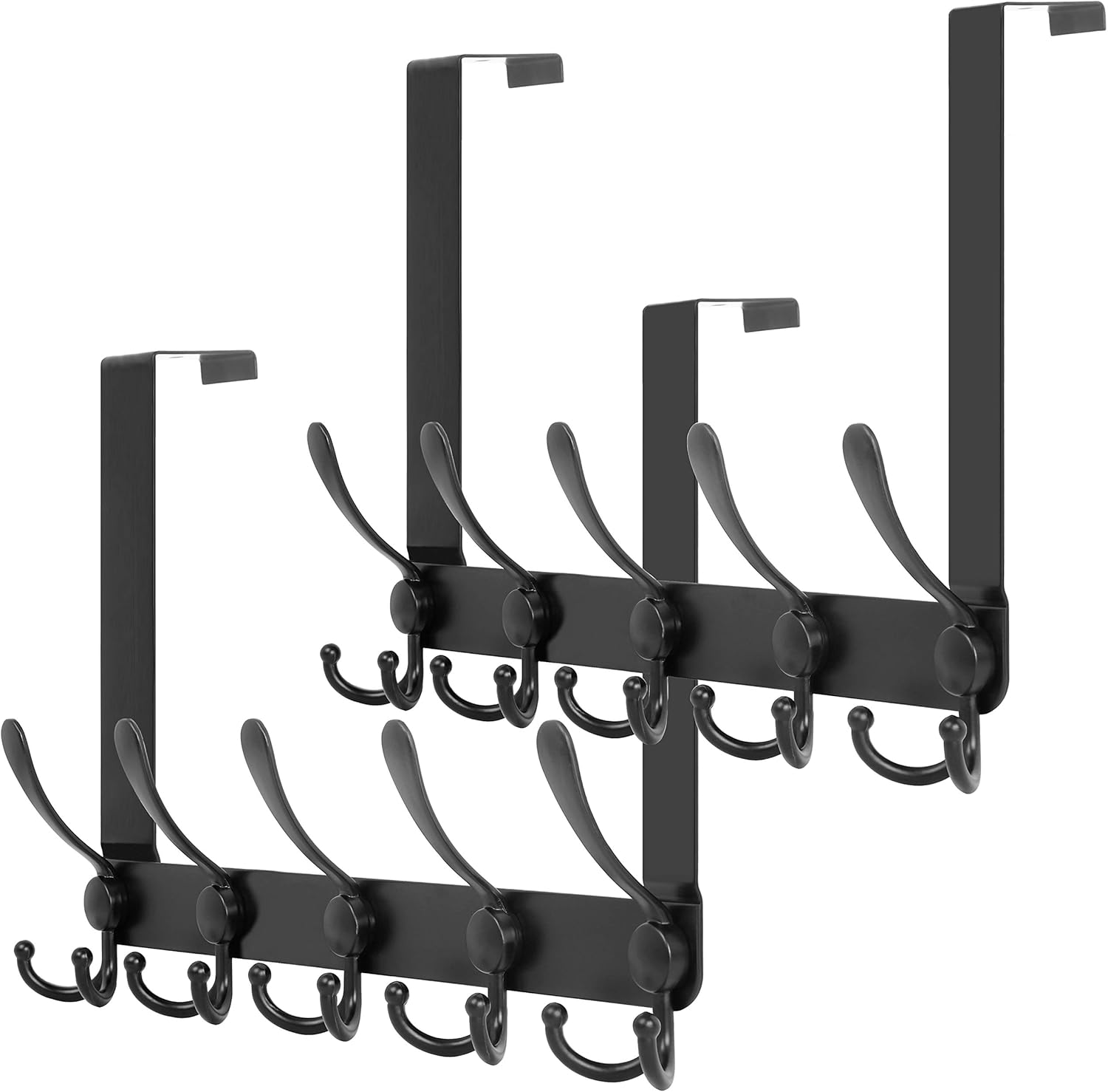 SKOLOO Over The Door Hook 5 Tri Hooks, Case of 2, Assembly Heavy Duty Over Door Hook